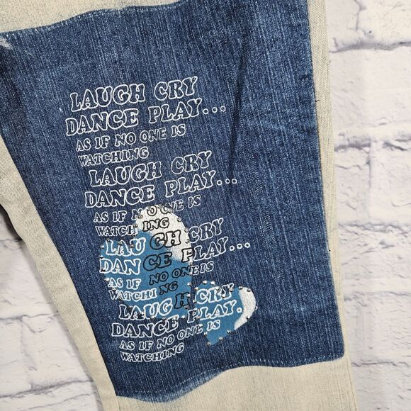 LeMore Vintage Jeans 90s Y2K Hip Hop Buttons size 13 Low Waist Bell Sequin - Picture 2 of 7